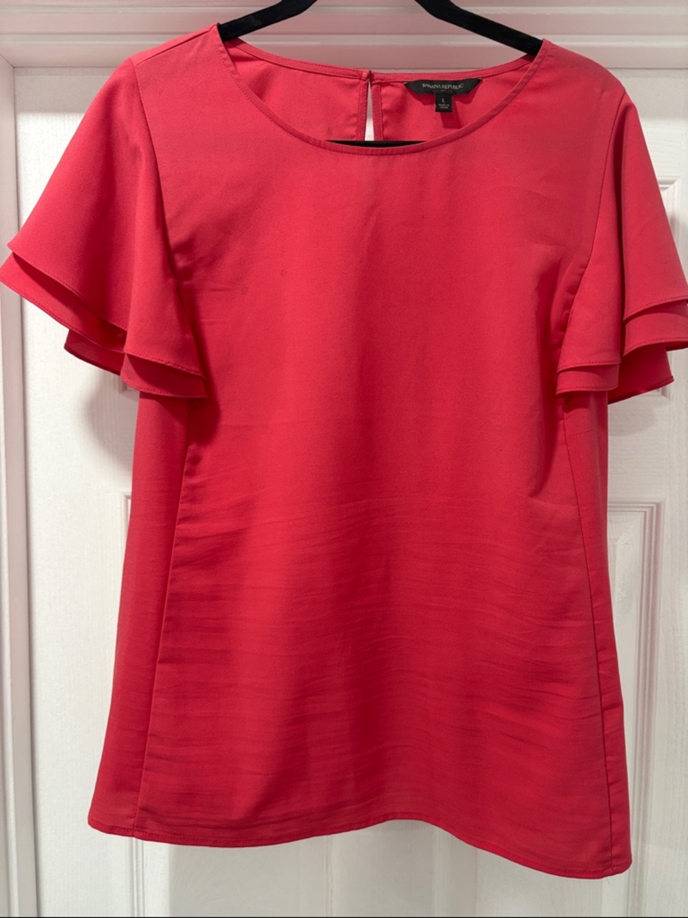 Banana Republic Coral Flutter Sleeve Blouse